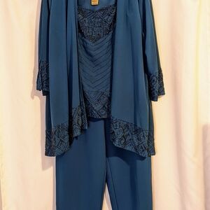 Midnight Velvet Beaded Three Piece Ensemble
